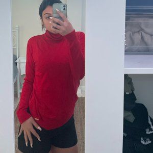 calvin klein turtleneck sweater red . Fits both an S and M , unisex